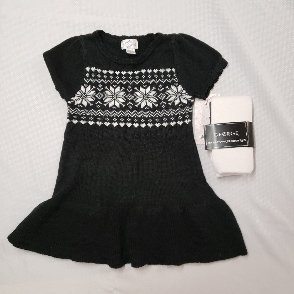 NWT girls 4T Lilybird Black Knit Dress